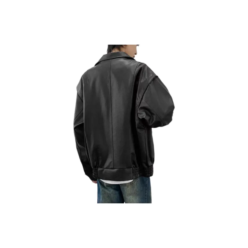 HLPT Leather Jacket Unisex Black-1
