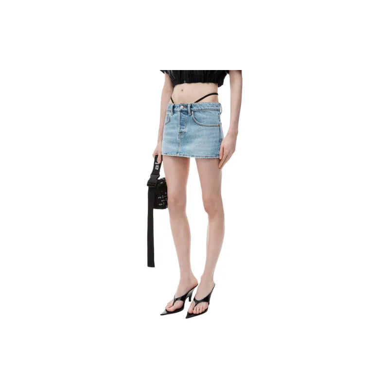 Alexander Wang Thong Strap Denim Skirt-4