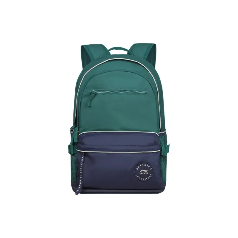 LiNing Sports Life Collection Polyester Backpack Regular Unisex Scallion Green & Deep Iris Blue-0