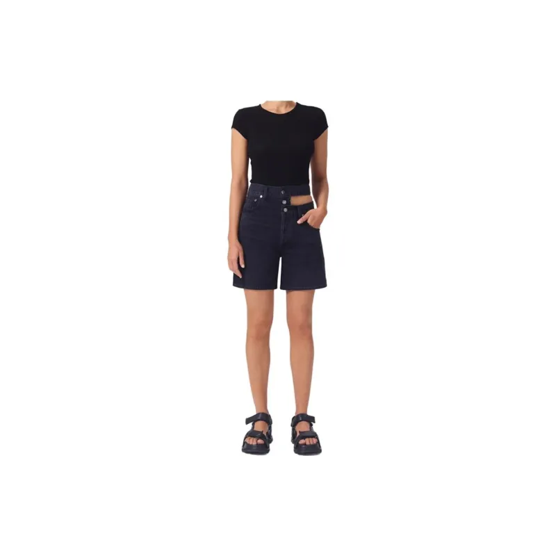 AGOLDE Denim Shorts Women's Black-1