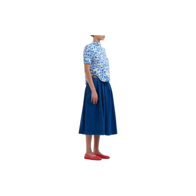MARNI Denim Long Skirts Women's Blue-3