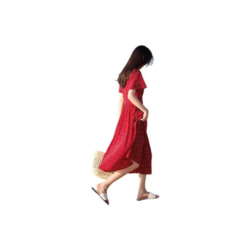 XWI Short Sleeved Dress Women's Red-2
