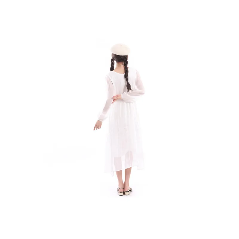 HAPG Long Sleeved Dresses Women's White-2