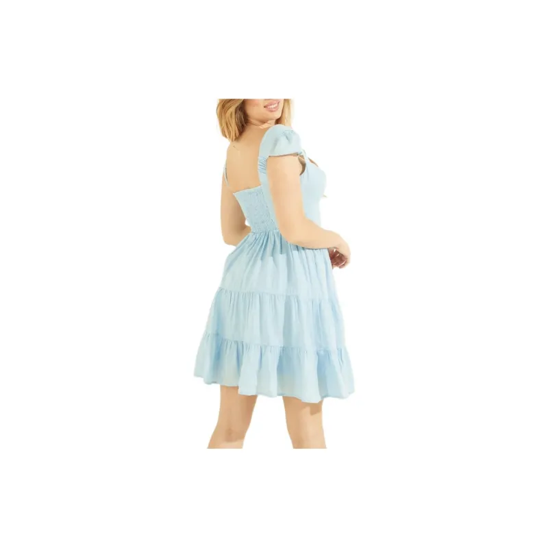 GUESS Short-Sleeved Dresses Women's Light Blue-2