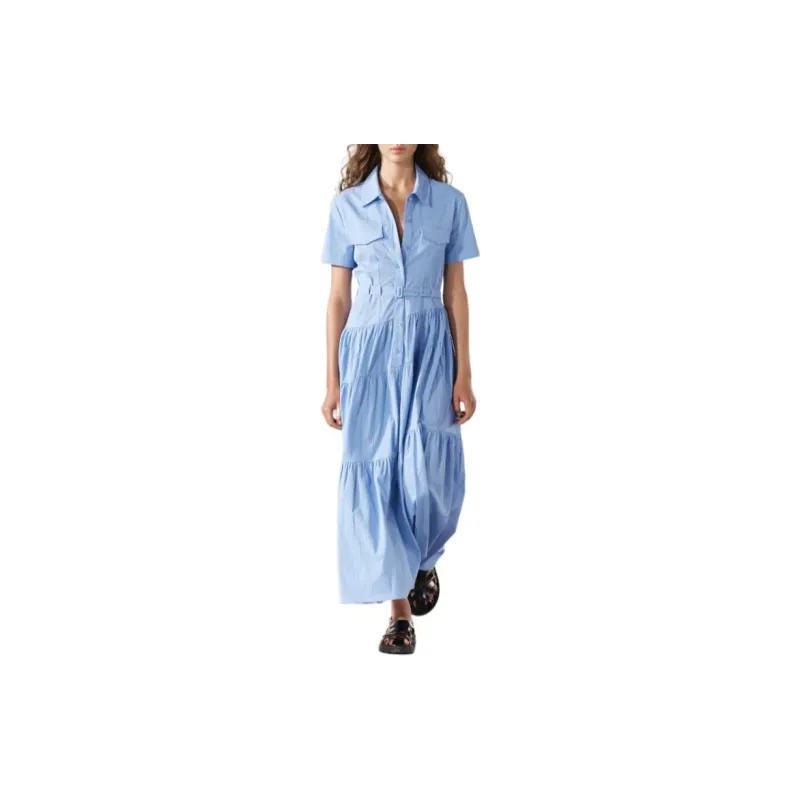 ZARA Short-Sleeved Dresses Women's Light Blue-1