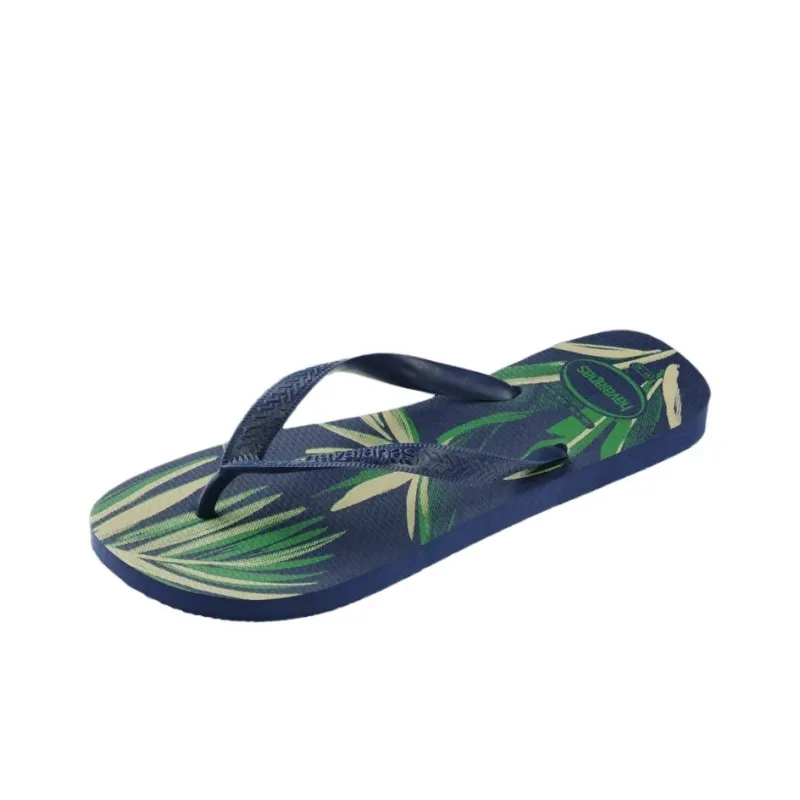 Havaianas Rubber Sole Abrasion Resistant Flip Flops Unisex Dark Blue-2