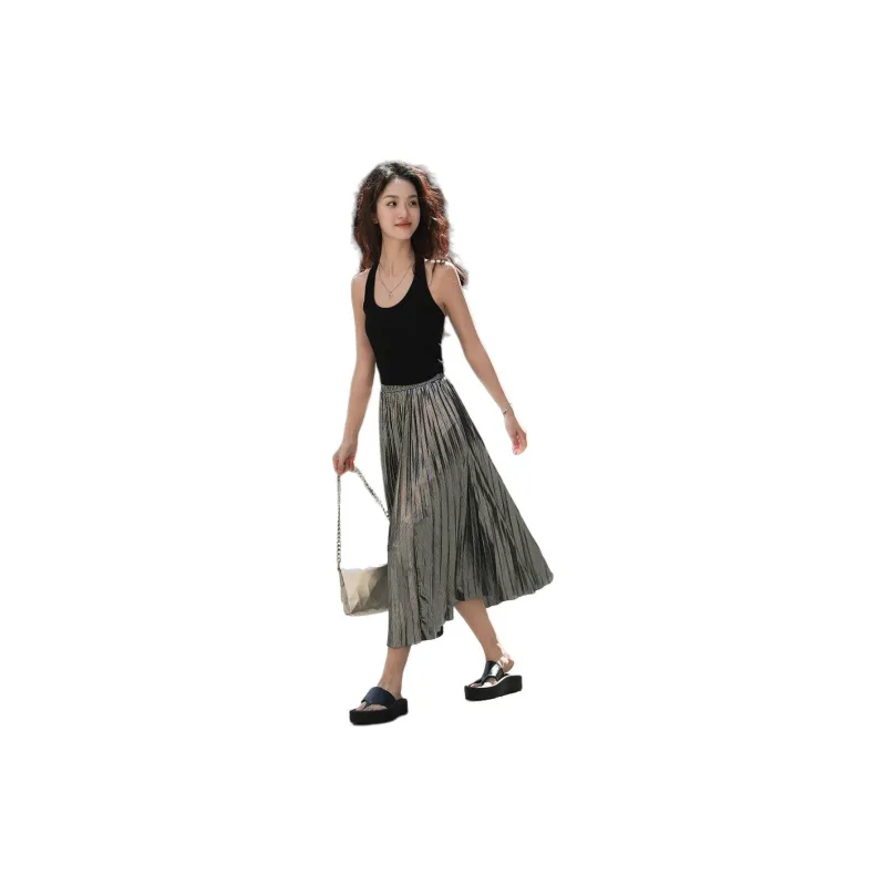 【dme】 Casual Long Skirt Women's Silver-1