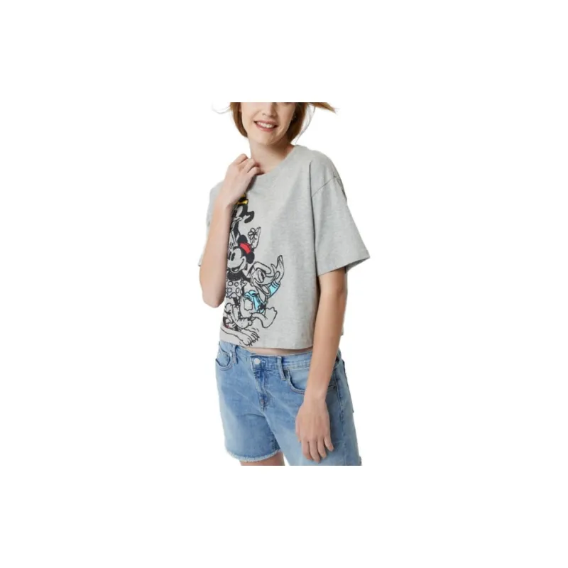 Disney X GAP X Disney Co-brand T-Shirts Women's Light Gray-2