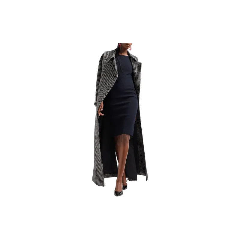 EMPORIO ARMANI Wool blend Jacquard Jersey Sheath Dress With Embossed Pattern-1