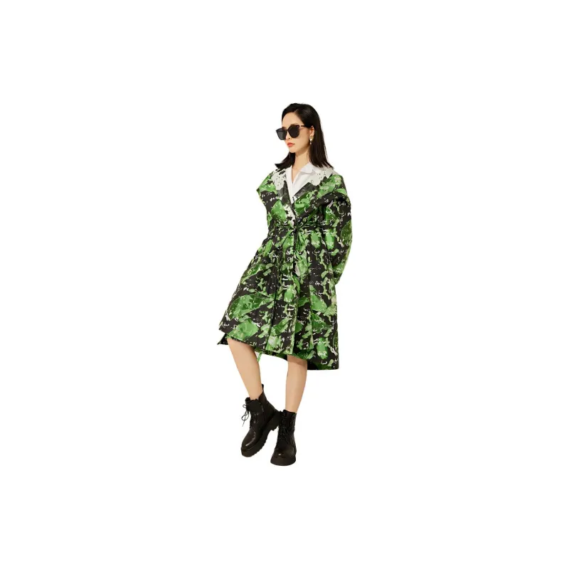 BBLLUUEE Trench Coat Women's Ink Black-2