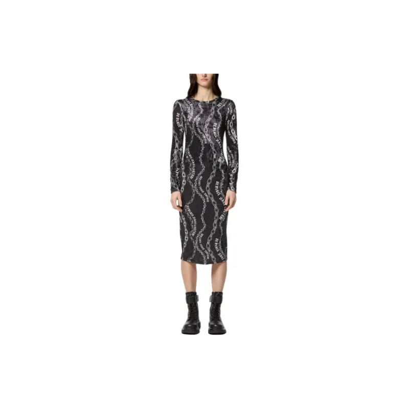 VERSACE JEANS COUTURE Chain Print Midi Dress-1