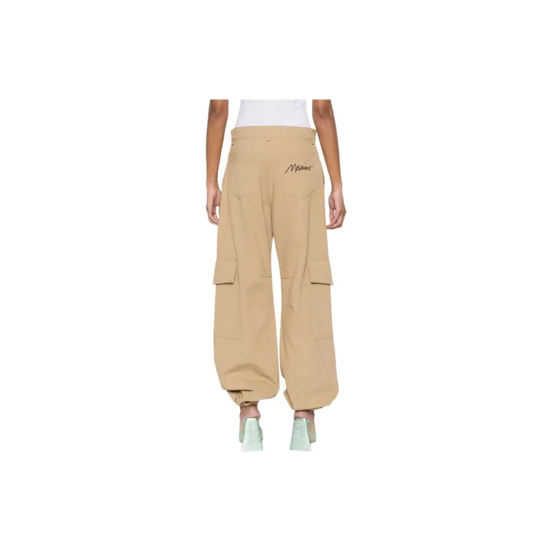MOSCHINO Logo embroidered Cargo Palazzo Pants-3