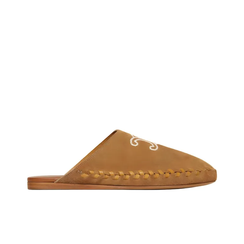 CELINE Triomphe Wrap toe Slippers Men's Brown-1