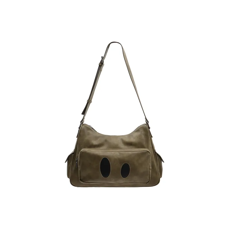 DANGEROUSPEOPLE Artificial Leather Crossbody Bag Unisex Gray/Khaki-3