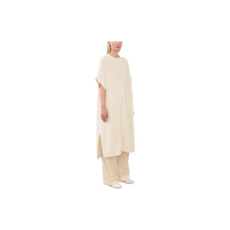 Lauren Manoogian BOUCLE CAFTAN Short-Sleeved Dresses Women's WHITE/White-2