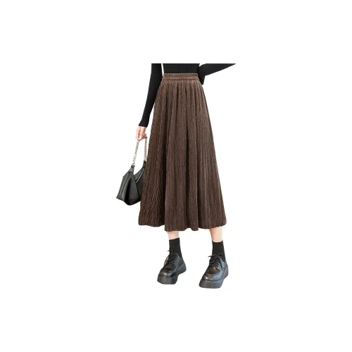 TOUCH Casual Long Skirts Women's Dark Coffee