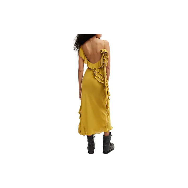 COACH Slip Dress Women's Dark Yellow-2