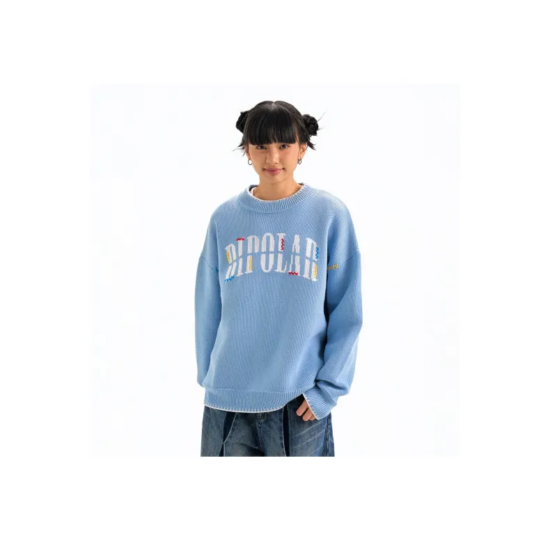 BIPOLAR Sweater Unisex Black Apricot Blue-11