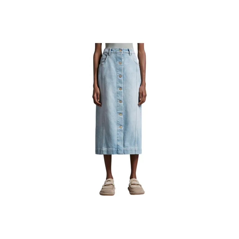 Moncler Button up Denim Midi Skirt-1