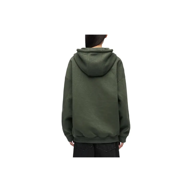 LOEWE Zip Up Hoodie 'Vintage Green'-1