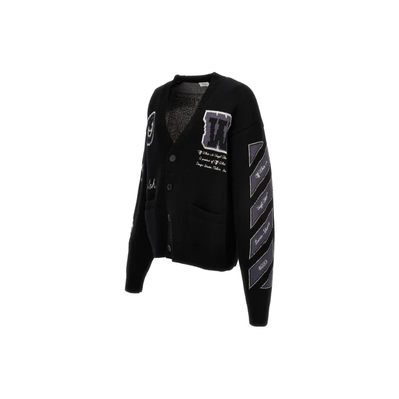 OFF WHITE Varsity V Neck Cardigan-1