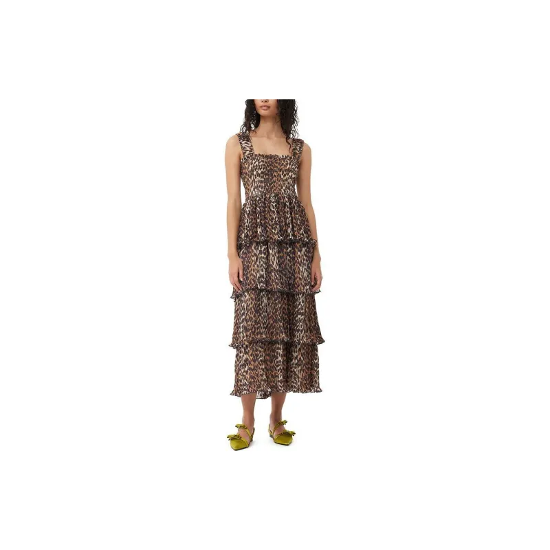 GANNI FW23 Slip Dress Women's Almond Milk Color-1