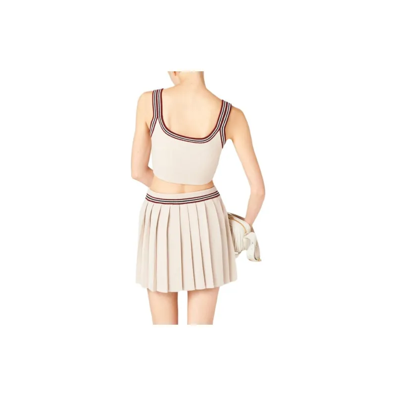 MIU MIU Pleated Knitted Cashmere Miniskirt-3