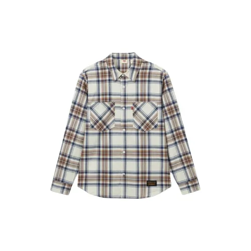 Levis Shirts Men Blue-Brown Plaid