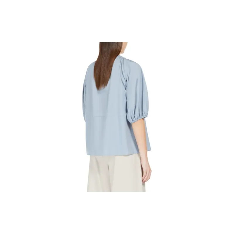 'S MAX MARA Tatiana Collection Cotton Poplin Blouse Shirt Women's Blue-2