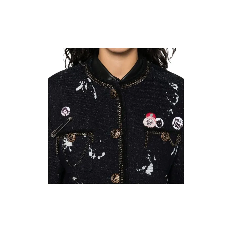 R13 Chain-link Paint-splatter Jacket-4