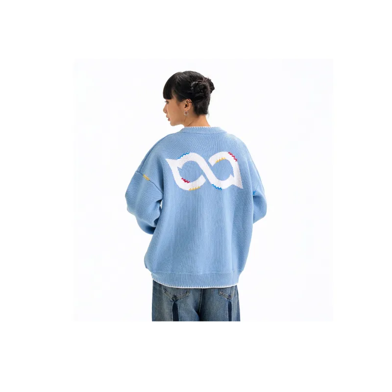 BIPOLAR Sweater Unisex Black Apricot Blue-12