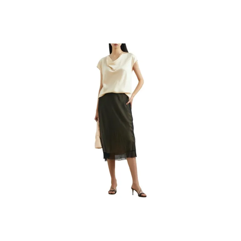 VINCE Casual Long Skirts Women's Black-1