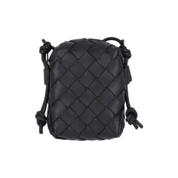 Bottega Veneta Lambskin Crossbody Bag Shoulder Bag Mini Women's Black