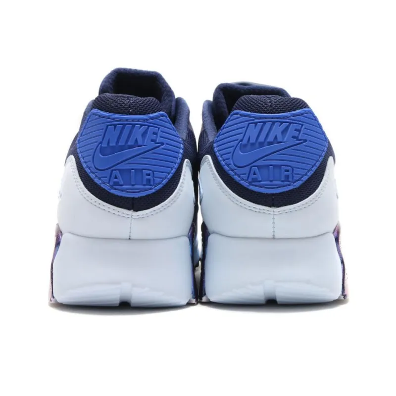 Nike Air Max 90 Cushioning Wear Resistant Low Top Casual Shoes Men's Blue-4