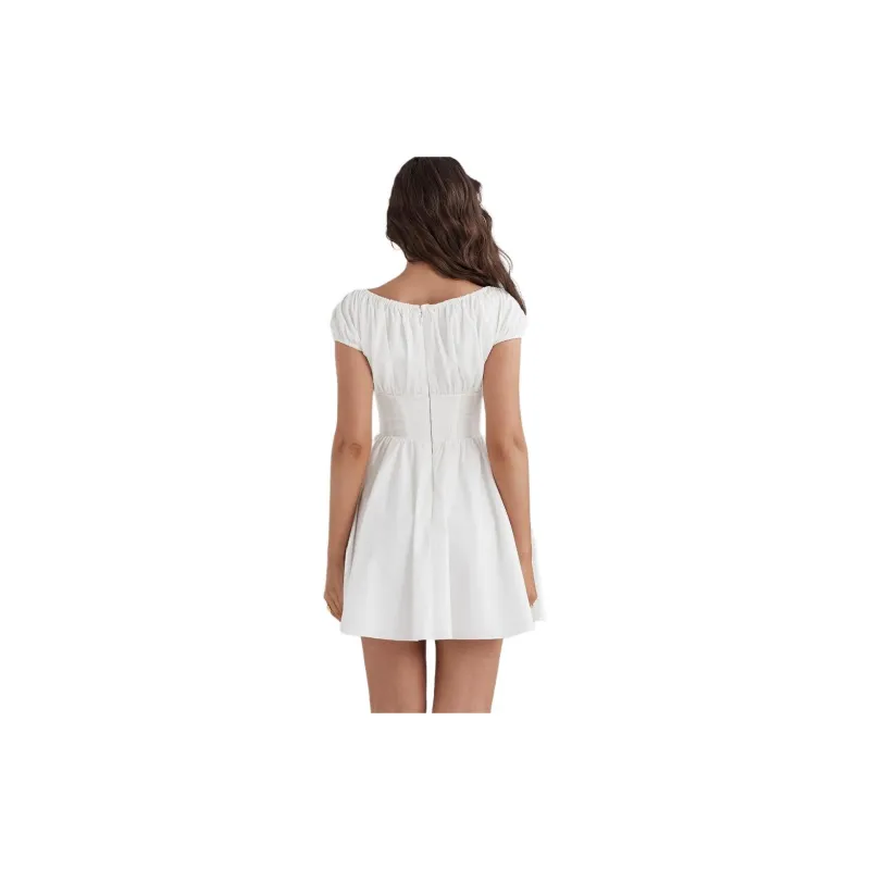 HOUSE OF CB NALA Short Sleeved Dress Women's White/White-3