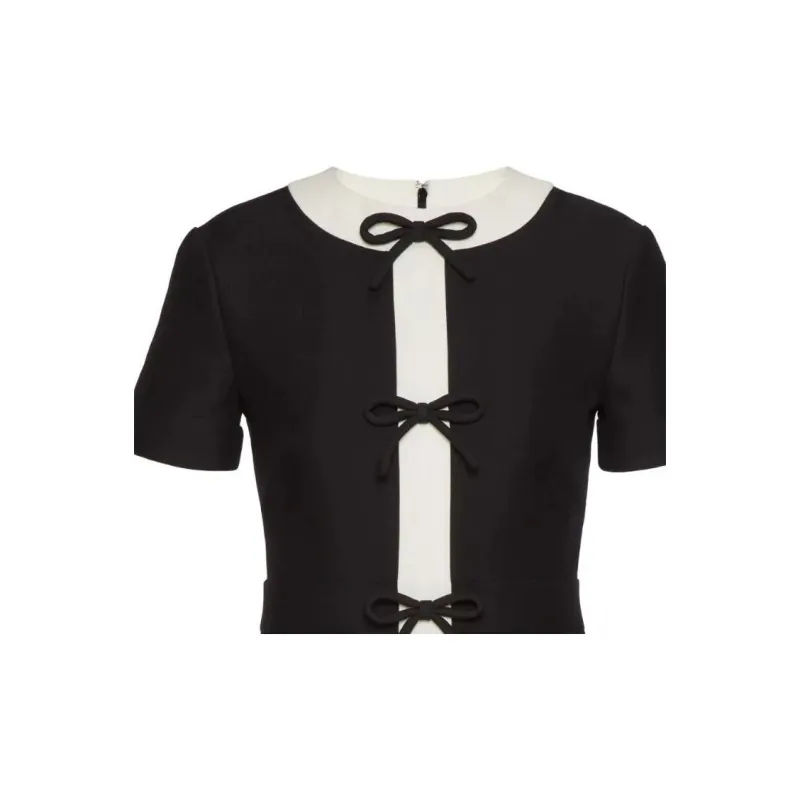 Valentino Short Sleeved Dresses Women's Black-4
