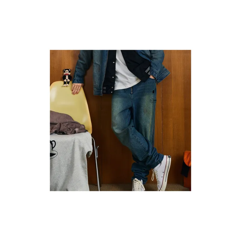 PAUL FRANK Tapered Pants Jeans Unisex Denim Blue-3