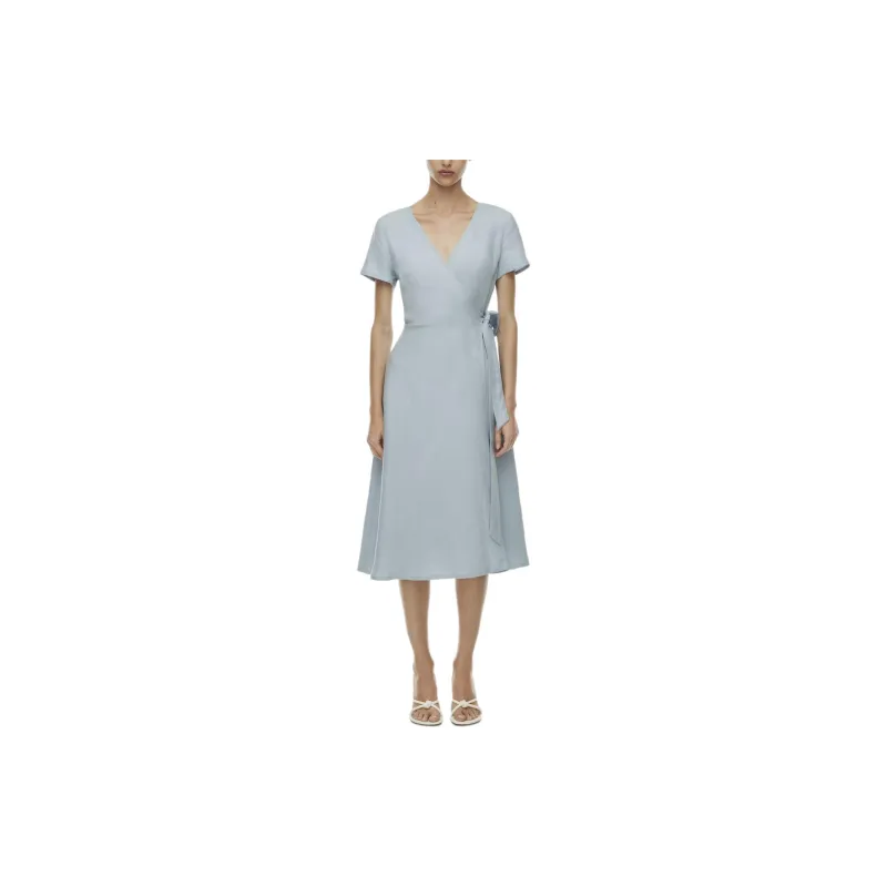 ARITZIA Babaton Dern Linen Dress Short-Sleeved Dresses Women's Dew Blue-2