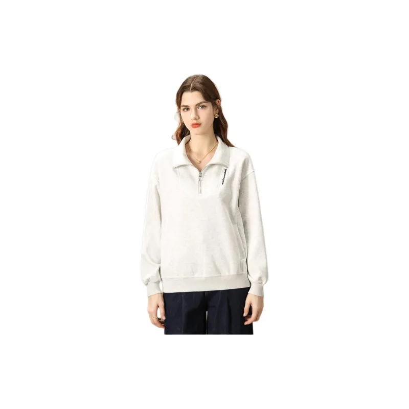 FENHONGMALI Sweatshirt Women's Light Gray-4
