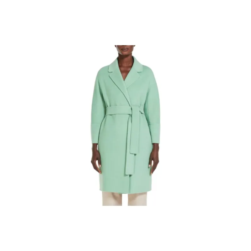’S MAX MARA Arona Collection Wool Belted Coat Coats Women's Green-2