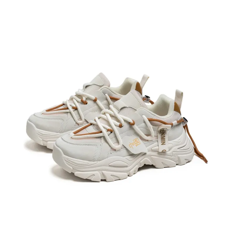 Wooden Rabbit Cushioned Slip-Resistant Waterproof And Breathable Height Increasing Low-Top Chunky Sneakers Men's-6