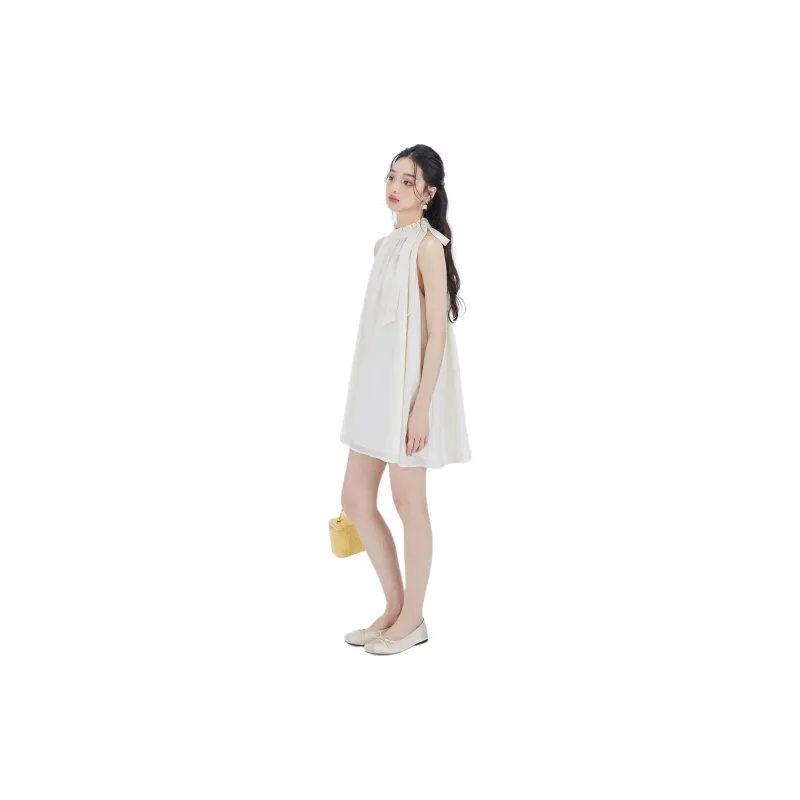 DEAR DEER PUFF Sleeveless Dress Women's White-2