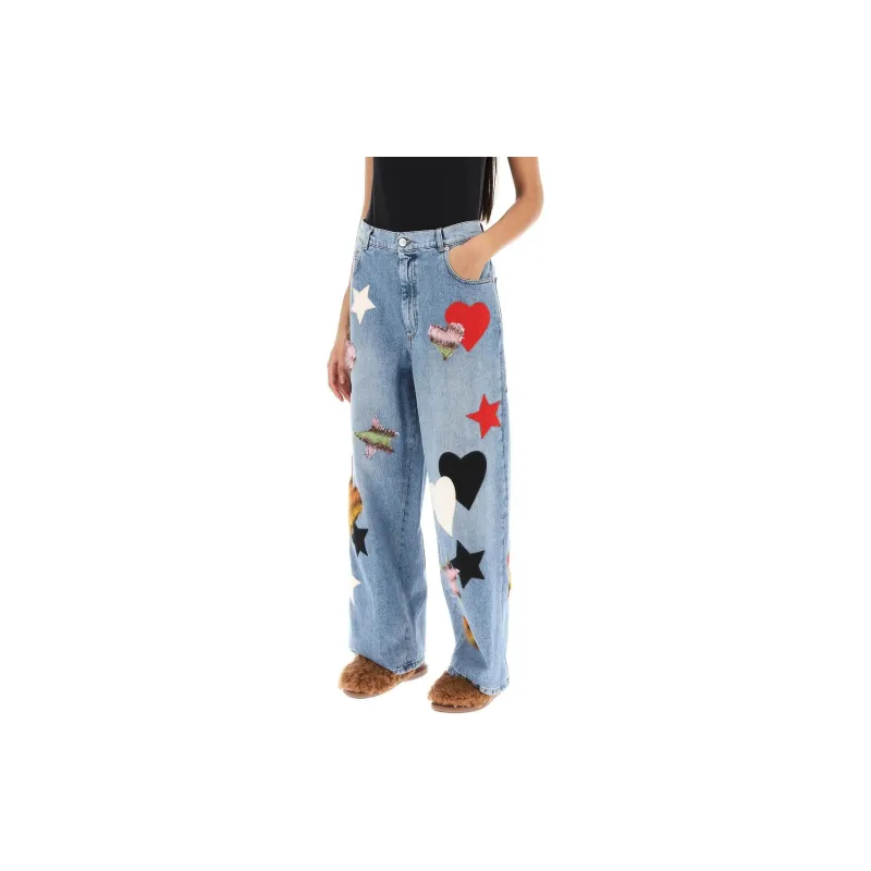 MARNI Heart-patch Straight-leg Trousers-4