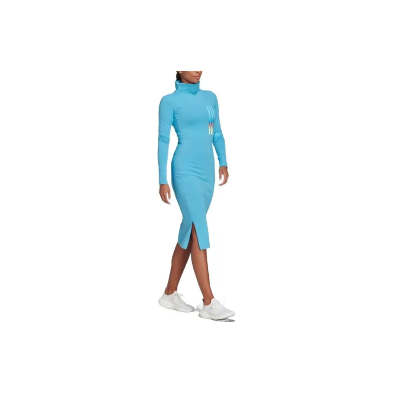Adidas Long Sleeved Dresses Women's Sky Blue-3