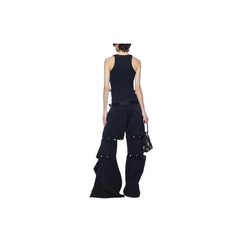 The Attico Snap Detailed Straight Leg Jeans-2