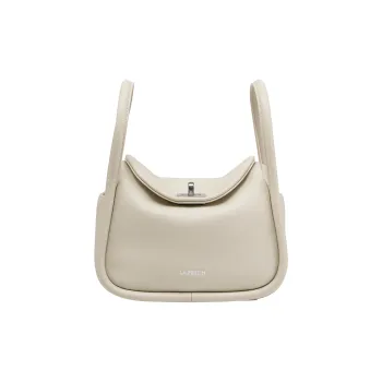 LA FESTIN Top Grain Cow Leather One Shoulder Handbag Medium Size Women's Rafra Red Dark Night Black Coconut Milk White
