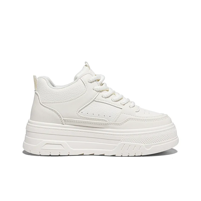Warrior Sports White Sneakers For Women's Thermal Cushioning Height Increase High Top Skateboard Shoes Women's White-1