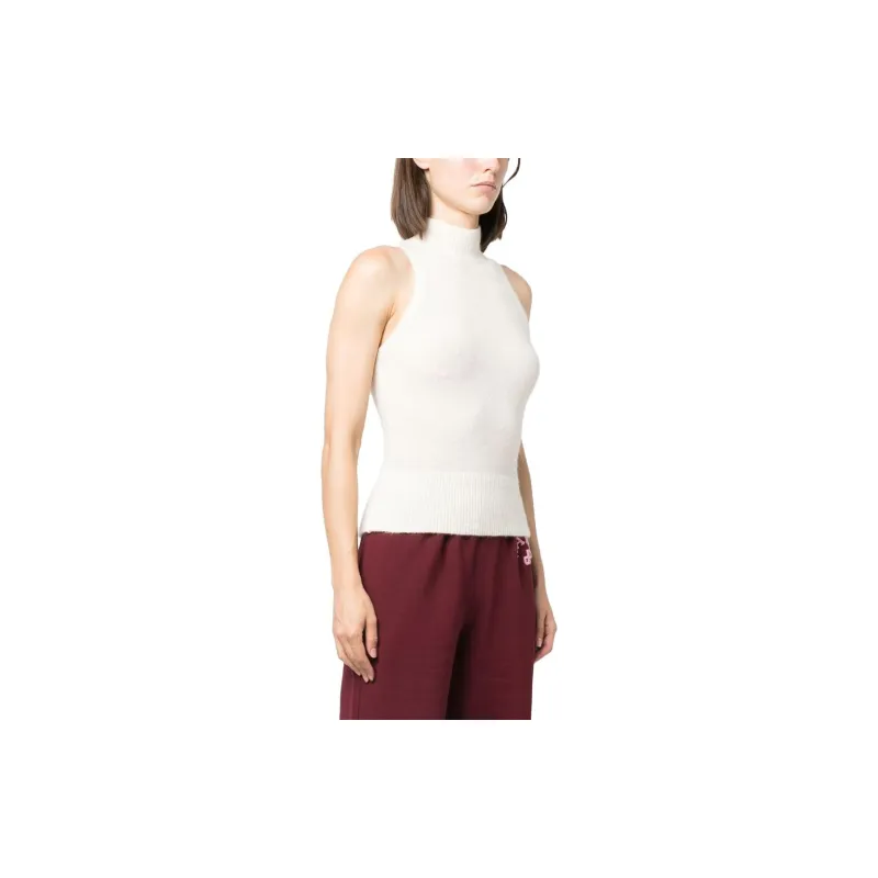 Patou Mock Neck Sleeveless Knitted Top-2