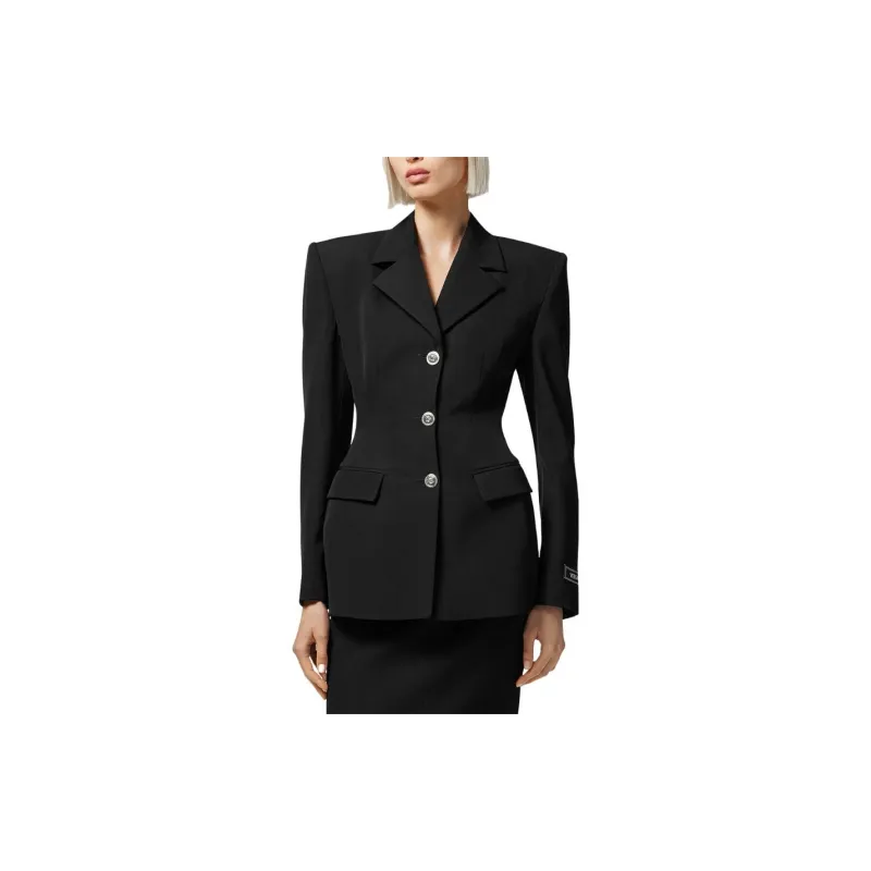 VERSACE Grain De Poudre Button Up Blazer-1