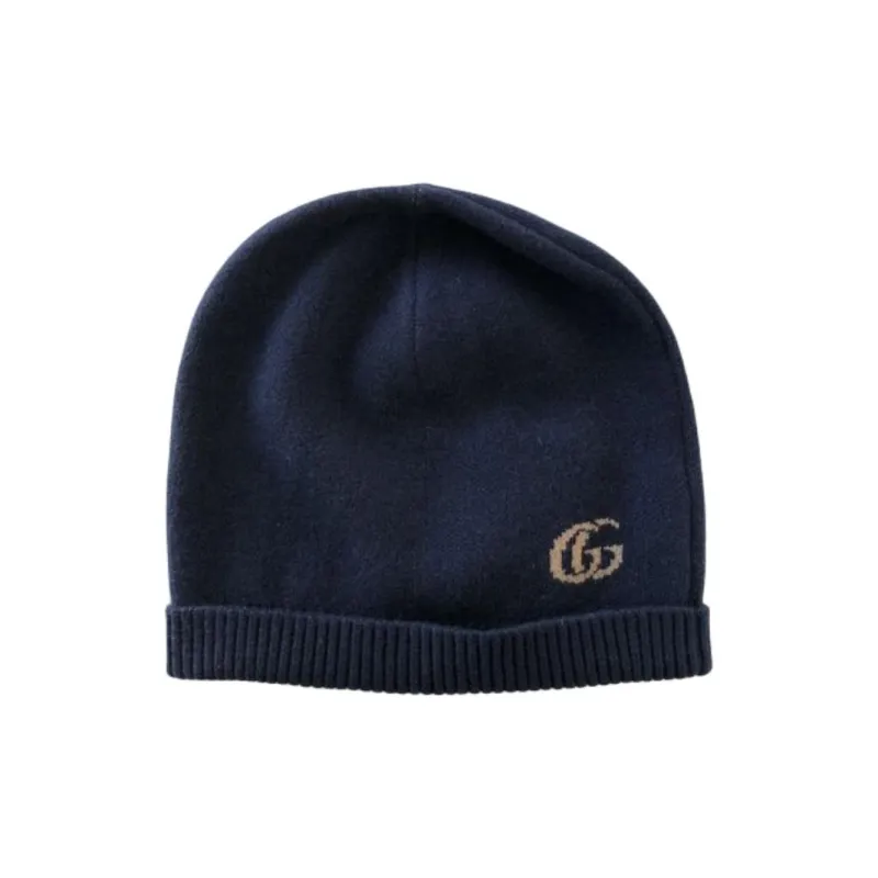GUCCI Cashmere Beanies Men's Marine Blue-3